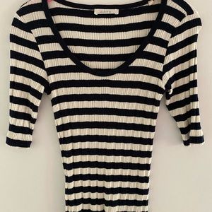 DOEN Jacqueline Tee Navy Stripe xs